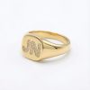 Iced Initial Letter Signet Ring in Gold