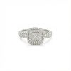 Round Cut VVS Moissanite Double Halo Engagement Ring