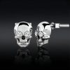 925S & VVS Moissanite Skull Earrings