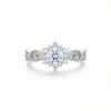 Vintage Round Cut VVS Moissanite S925 Silver Twisted Engagement Ring