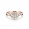 Round Cut VVS Moissanite Cluster Engagement Ring