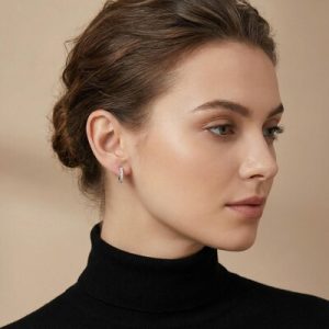 S925 Silver VVS Moissanite Round Cut Earrings