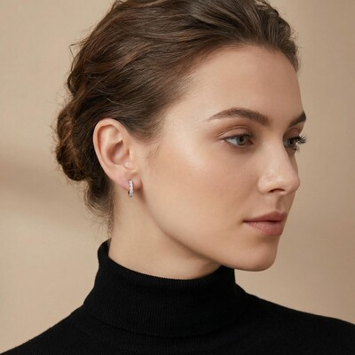 S925 Silver VVS Moissanite Round Cut Earrings