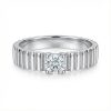 0.3CT Round Cut VVS Moissanite S925 Silver Solitaire Engagement Ring