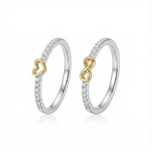 S925 Silver Infinity Love Pave Engagement Ring