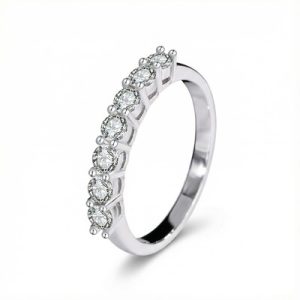 0.7Ct VVS Moissanite S925 Silver Eternity Women Band