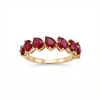 S925 Silver Pear Cut Ruby Eternity Band
