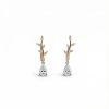 Pear Cut VVS Moissanite Leafy Stud Earrings