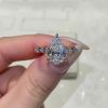 5.73CT Pear Cut VVS Moissanite Halo Engagement Ring