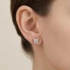 0.5CT Round Cut VVS Moissanite S925 Cat Silver Stud Earrings