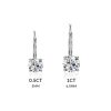 0.5CT/1CT Round Cut VVS Moissanite S925 Silver Solitaire Drop Earrings