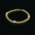 6mm Round Diamond Cuban Bracelet in Gold