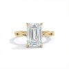 Emerald Cut VVS Moissanite Twisted Engagement Ring