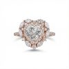 Heart Shaped VVS Moissanite Halo  Engagement Ring