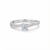 Round Cut VVS Moissanite S925 Silver Twisted Engagement Ring