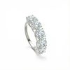 5mm/6.5mm Five Stone Round Cut VVS Moissanite S925 Silver Wedding Band