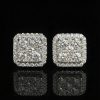 925S & Moissanite Square Full Iced Halo Earrings