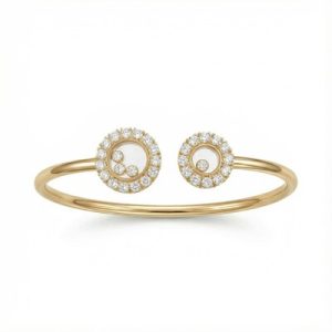 Double Round Shaped Floating Diamonds Bracelet