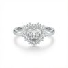 Heart Shaped Floating Diamonds Ring