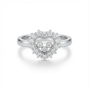 Heart Shaped Floating Diamonds Ring