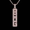 Full Iced Custom Double Layer Vertical Letter Pendant
