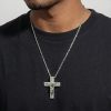 Iced Crucifix Cross Baguette Cut Pendant