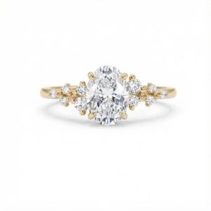 3.47CT Oval Cut VVS Moissanite Sparkling Engagement Ring