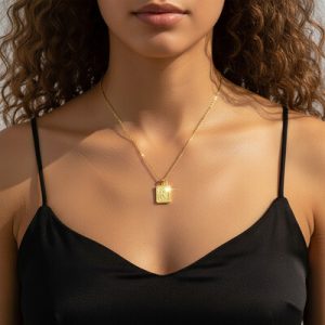 Initial Medallion Letter Pendant Necklace in Gold