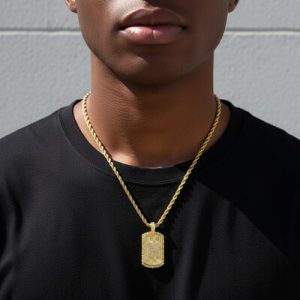 Iced A-Z Initial Letter Pendant in Gold