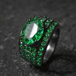 Iced Ring in Black Gold Plating