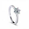S925 Silver VVS Moissanite 0.5-3Ct Brilliant Round Cut Engagement Ring