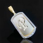 A-Z Letter S925 Moissanite Custom Dog Tag Pendant