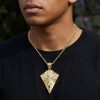 Iced Out Jesus Crucifix Cross Pendant in Gold
