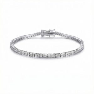 2.5mm Princess Cut VVS Moissanite S925 Silver Tennis Bracelet