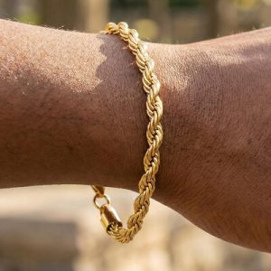 6mm Rope Bracelet in Gold