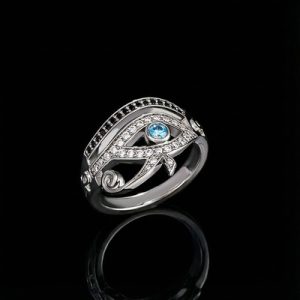 Iced Egyptian Eye of Horus Ring