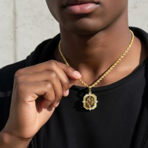 Iced Gold A-Z Initial Letter Pendant