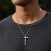 4:13 "I CAN DO ALL THINGS" Steel Cross Pendant in White Gold