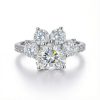 2.38CT Heart & Round Cut Diamond Paw Shape VVS Moissanite Engagement Ring
