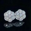 S925 Sterling Silver Moissanite Cluster Halo Stud Earrings