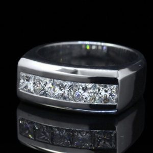 S925S & VVS Moissanite 5 Stone Princess Cut Diamond Band