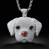 Lovely Micro Pave Labrador Retriever Head Pendant