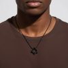 Interlock Black Square Triangle Geometric Pendant