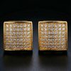 Iced Square Shape Stud Earring