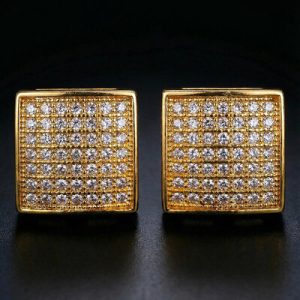 Iced Square Shape Stud Earring