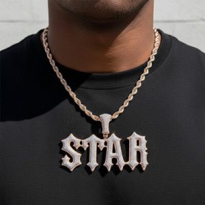 Custom Two-tone Spiny Name Pendant