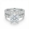 8.5CT Round Cut VVS Moissanite Six Prongs Engagement Ring Set