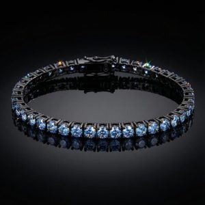 3mm/4mm/5mm S925 & Moissanite Royal Blue Tennis Bracelet