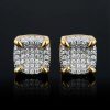 9*9mm-Rounded Square Stud Earrings