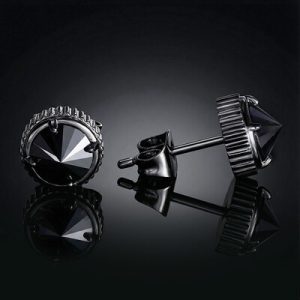 Iced Screw Cap Studs Earrings